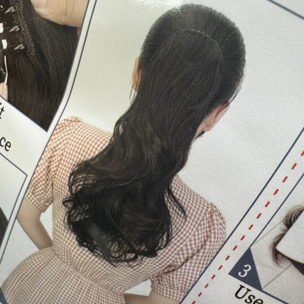 Claw Clip Hair Extentsion Ponytail Dark Brown Wavy 18" Synthetic Fiber - Picture 3 of 5